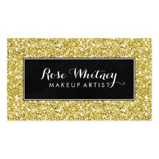 Black and Faux Gold Glitter Creative Business Card