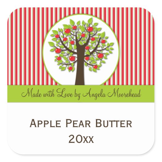 Red Apple Green Leaves Food Sticker
