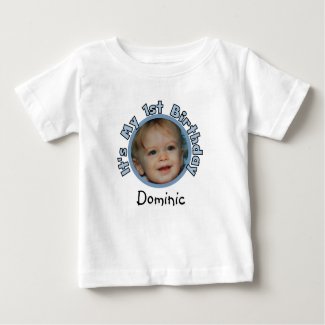 Add Photo and Name 1st Birthday T-shirt
