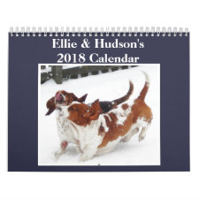 Ellie & Hudson Cute 2018 Basset Hound Calendar