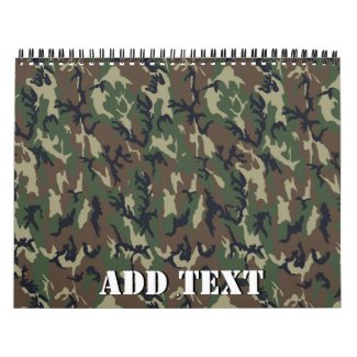 Military Green Camouflage Pattern Calendar