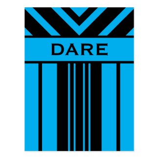 Dare Vibrant Blue and Black Stripes & Chevrons Postcard