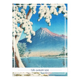 Mt Fuji After Snow Hasui Kawase shin hanga scene Postcard