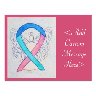 Thyroid Cancer Awareness Ribbon Angel Postcard