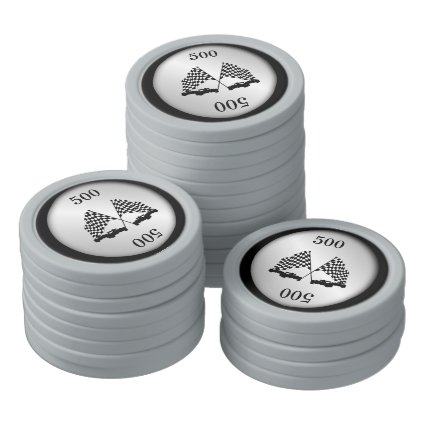 Race Cars Silver Set Of Poker Chips