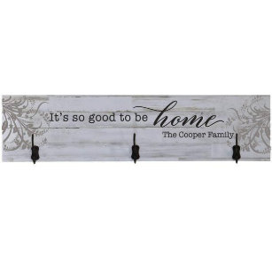 Good To Be Home Pretty Distressed White Coat Rack