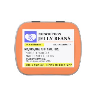 Funny Prescription Jelly Bean Jelly Belly Candy Tin