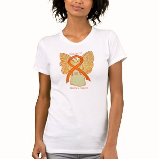 Kidney Cancer Orange Awareness Ribbon Angel Shirt