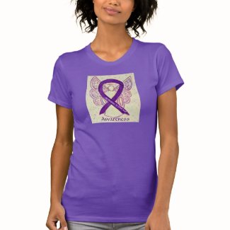 Alzheimer&#39;s Disease Awareness Ribbon Angel Shirt
