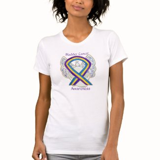 Bladder Cancer Awareness Ribbon Angel Art Shirts