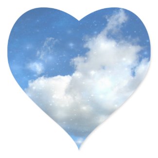 Cloud Sparkles Heart Sticker