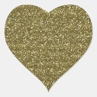 Elegant Blank Gold Glitter Seals Heart Sticker