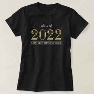 Elegant Gold Class of 2022 Custom Graduation T-Shirt