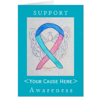 Thyroid Cancer Awareness Ribbon Customized Card