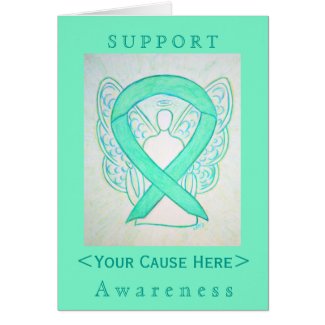 Jade Green Awareness Ribbon Angel Customized Card