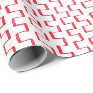 Red Painted Geometric Pattern Wrapping Paper