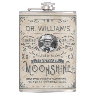 Funny Vintage Moonshine Hillbilly Medicine Custom Hip Flask