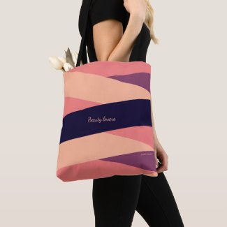 Modern Chic Monogrammed Pink & Purple Tote Bag