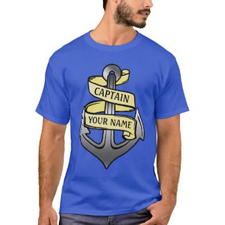 Customizable Ship Captain Your Name Anchor T-Shirt
