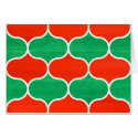 Red Green Ogee Pattern Christmas Holiday Card
