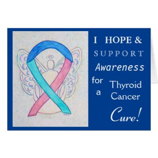 Thyroid Cancer Awareness Ribbon Greeting Card