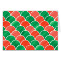 Painted Red and Green Scale Christmas Pattern Card