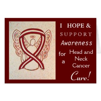 Head &amp; Neck Cancer Awareness Ribbon Greeting Card