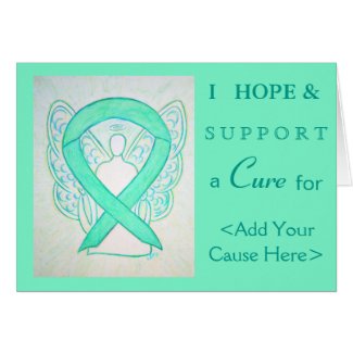 Jade Green Awareness Ribbon Art Greeting Cards