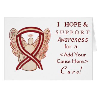 Head &amp; Neck Cancer Awareness Ribbon Angel Cards