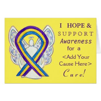 Bladder Cancer Awareness Ribbon Custom Angel Cards