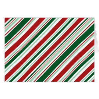 Christmas Candy Stripes: Red, Dark and Mint Green Card