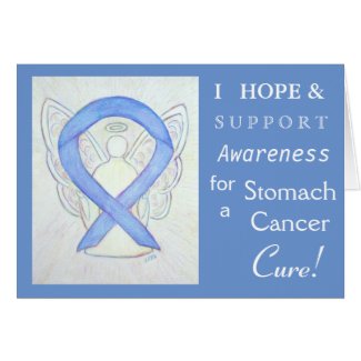 Stomach Cancer Awareness Ribbon Greeting Card