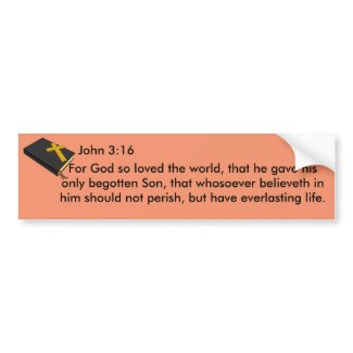 Bible Verse John 3:16 Bumper Sticker