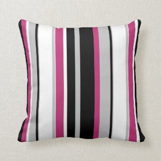 Monochromatic Bold Stripes Throw Pillow