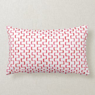 Painted Red Abstract Geometric Pattern Pillow