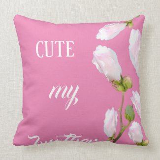 Stylish Peachy Pink Lots of Flowers Throw Pillow