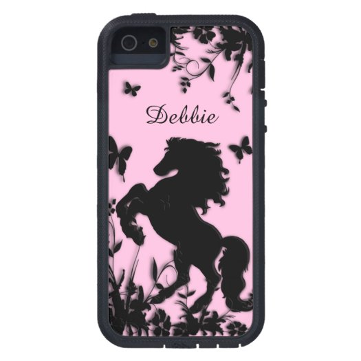 Rearing Black Stallion / Horse Personalized iPhone SE/5/5s Case