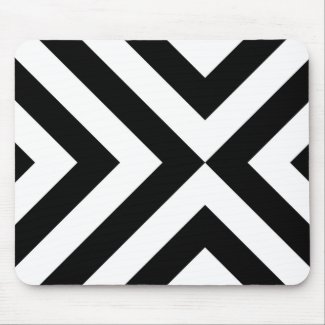 Black and White Chevrons Mouse Pad