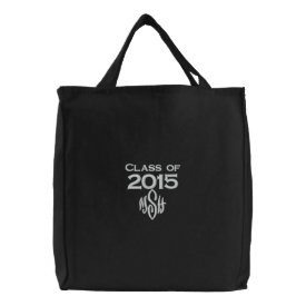 Class of 2015 & Your Initials Embroidered Bag