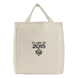 Class of 2015 & Your Initials Embroidered Bag