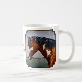 Native American Bay Pinto War Horse Coffee Mug