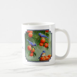 Bluebirds in a Peach Tree Orchard Coffee Mug
