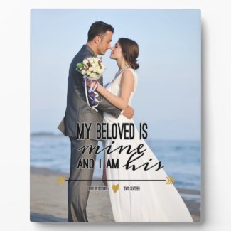 My Beloved is Mine, Scripture and Wedding Photo Plaque