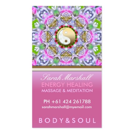 Energy Healing Holistic Pink Sparkle Business Card