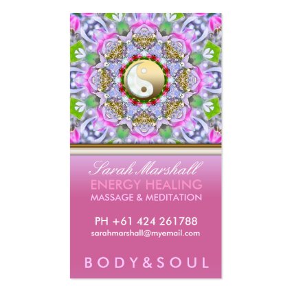 Energy Healing Holistic Pink Sparkle Business Card