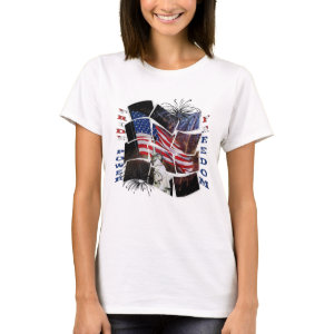 American Flag, Fireworks, Statue of Liberty T-Shirt