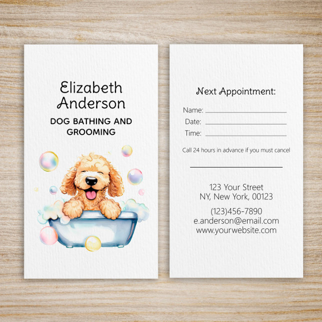 Dog Groomer Golden Doodle Appointment Business Card (Creator Uploaded)