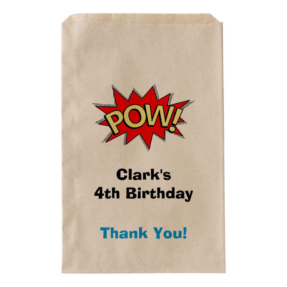 Custom Superhero Party Favor Bags