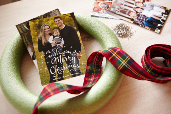 DIY Holiday Card Wreath #zazzle #DIY