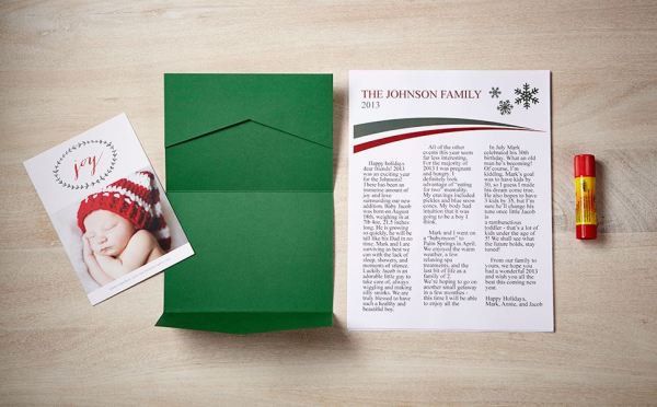 #zazzle DIY Holiday Card Family Newsletter with Envelopments Pocket Fold
